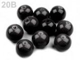 Voskované perly skleněné, koule 10 mm, 100 ks - černá
