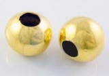 Kovový korálek kulatý 4 mm, 100 ks - barva zlatá