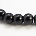 Voskované perly skleněné, koule 4 mm, 100 ks - černá