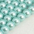 Voskované perly skleněné, koule 4 mm, 100 ks -tyrkys