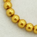 Voskované perly skleněné, koule 6 mm, 50 ks -zlaté